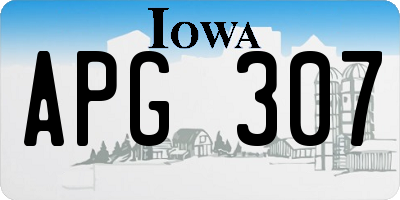 IA license plate APG307