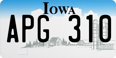IA license plate APG310