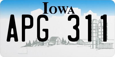 IA license plate APG311