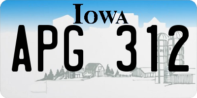 IA license plate APG312