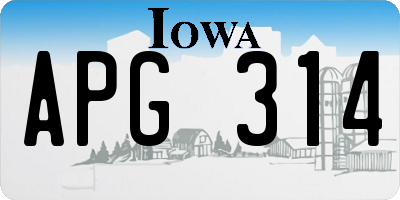 IA license plate APG314