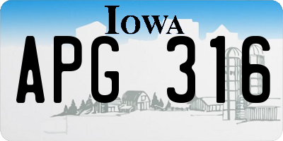 IA license plate APG316