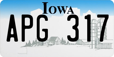 IA license plate APG317