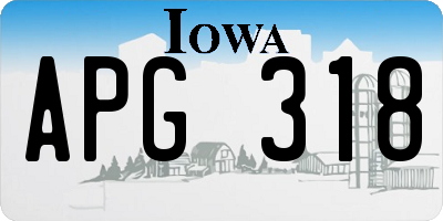 IA license plate APG318