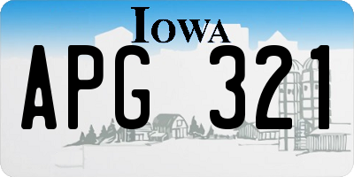IA license plate APG321