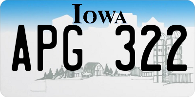 IA license plate APG322