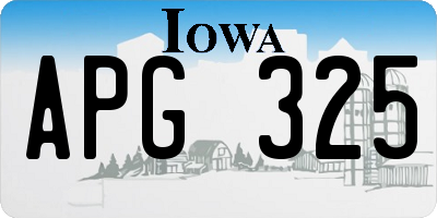 IA license plate APG325