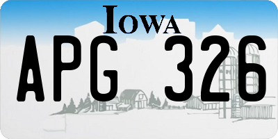 IA license plate APG326