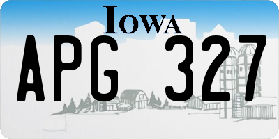 IA license plate APG327