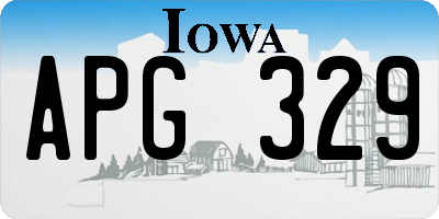 IA license plate APG329