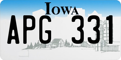 IA license plate APG331
