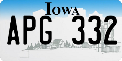 IA license plate APG332