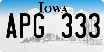 IA license plate APG333