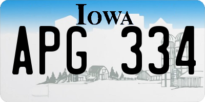 IA license plate APG334