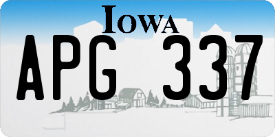 IA license plate APG337