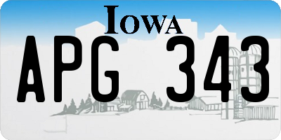 IA license plate APG343