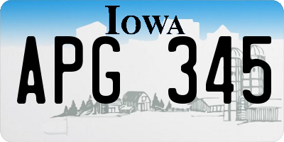 IA license plate APG345