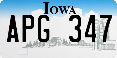 IA license plate APG347