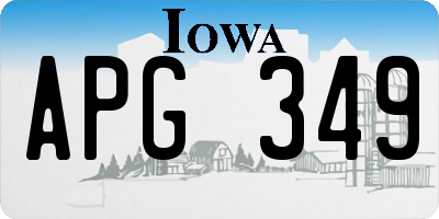IA license plate APG349