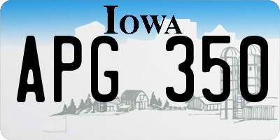 IA license plate APG350