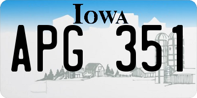 IA license plate APG351