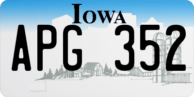 IA license plate APG352