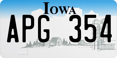 IA license plate APG354