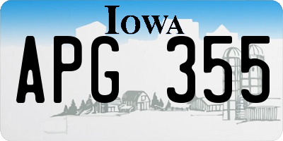 IA license plate APG355