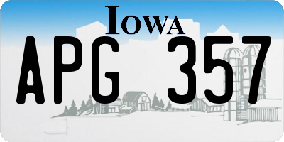 IA license plate APG357