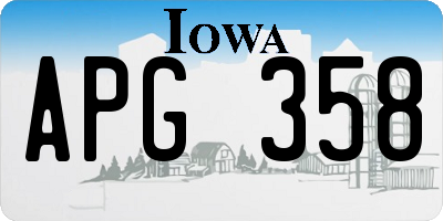 IA license plate APG358