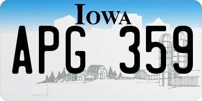 IA license plate APG359