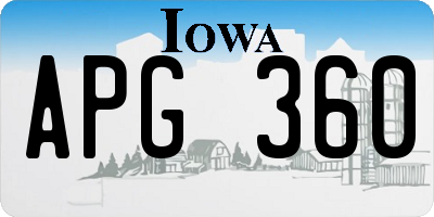 IA license plate APG360