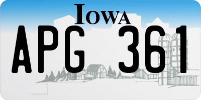 IA license plate APG361