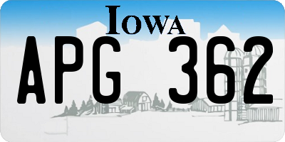 IA license plate APG362