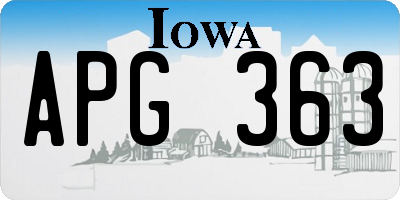 IA license plate APG363