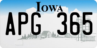 IA license plate APG365