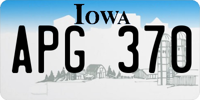 IA license plate APG370