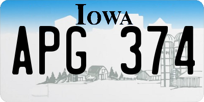 IA license plate APG374