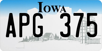 IA license plate APG375