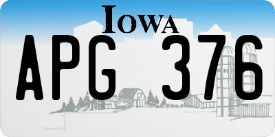 IA license plate APG376