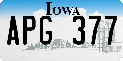 IA license plate APG377