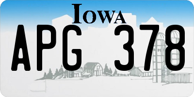 IA license plate APG378