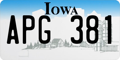 IA license plate APG381