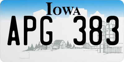 IA license plate APG383