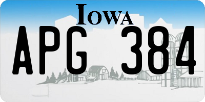 IA license plate APG384