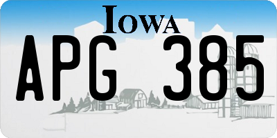 IA license plate APG385