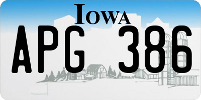 IA license plate APG386