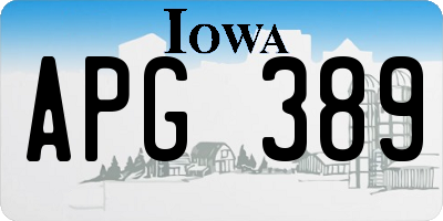 IA license plate APG389