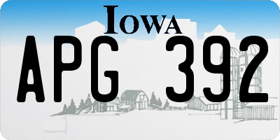 IA license plate APG392