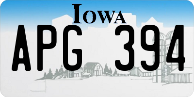 IA license plate APG394